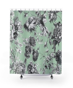 Vintage Inspired Toile Shower Curtain | Classic Bathroom Decor | Elegant Vintage Bath Accessory Bathroom Shower Curtains