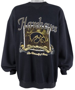 Vintage Iowa Hawkeyes Crew Neck Sweatshirt, 1990s Style, Reprinted Gifts for NCAA Fans