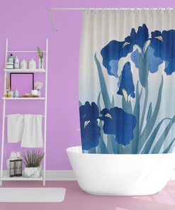 Vintage Japanese Disney Boho Flowers Shower Curtain - Chic Bathroom Decor with Hooks Included