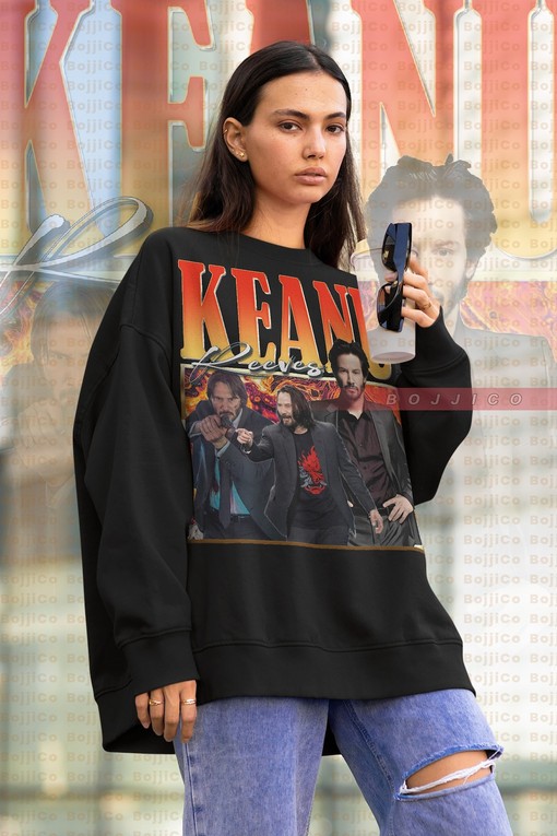 Vintage KEANU REEVES Sweatshirt, Homage Sweater, Retro Cyberpunk Movie Tee, Film T-Shirt
