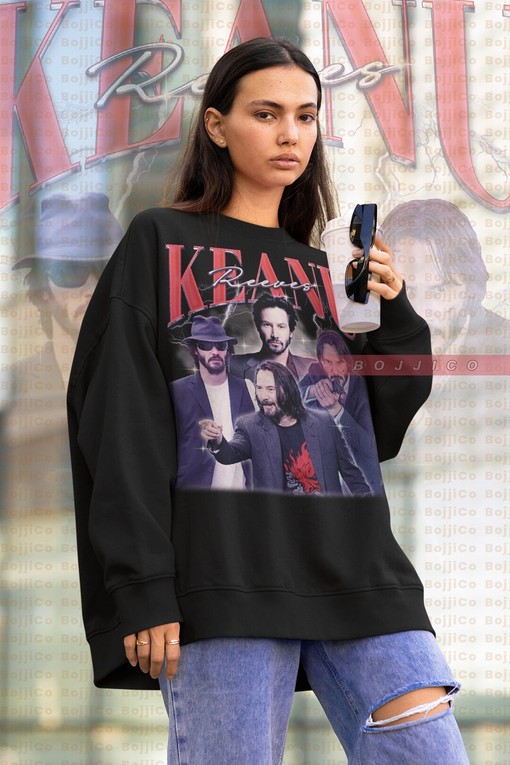 Vintage KEANU REEVES Sweatshirt, Homage Sweater, Retro Cyberpunk Movie Tee, Movie Shirts for Women