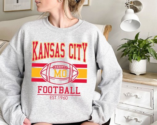 Vintage Kansas City Football Sweatshirt, Retro NFL Shirt for Fans - Image 2