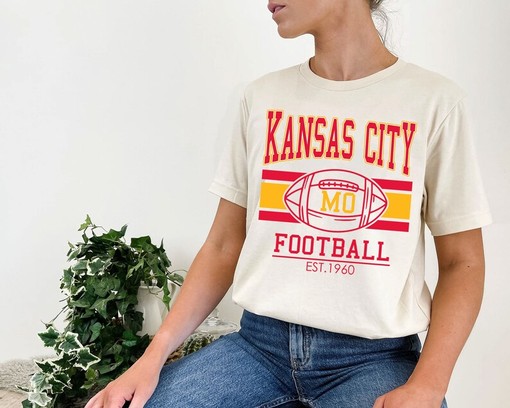 Vintage Kansas City Football Sweatshirt, Retro NFL Shirt for Fans - Image 4