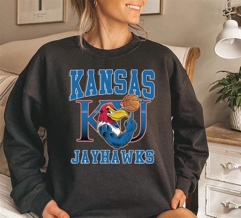 Vintage Kansas Jayhawks Ku Crewneck Sweatshirt Sportswear Hoodie Shirt, Gift For Him, Gift For Her, Sport Shirts Unisex