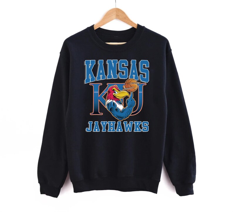 Vintage Kansas Jayhawks Ku Crewneck Sweatshirt Sportswear Hoodie Shirt, Gift For Him, Gift For Her, Sport Shirts Unisex - Image 2