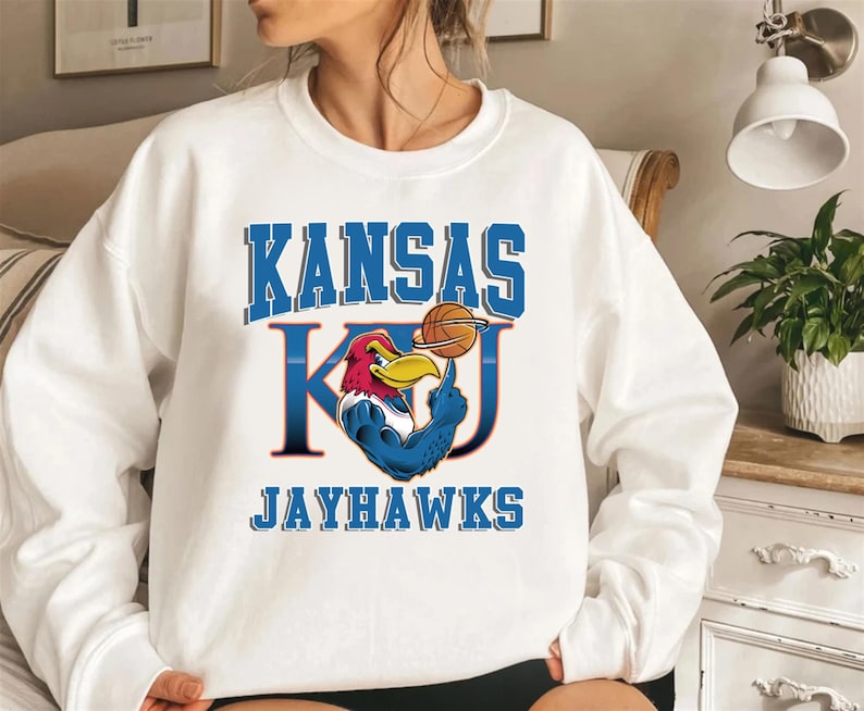 Vintage Kansas Jayhawks Ku Crewneck Sweatshirt Sportswear Hoodie Shirt, Gift For Him, Gift For Her, Sport Shirts Unisex - Image 3