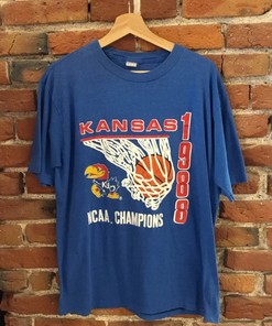 Vintage Kansas Jayhawks NCAA Basketball Champions T-Shirt for Fans