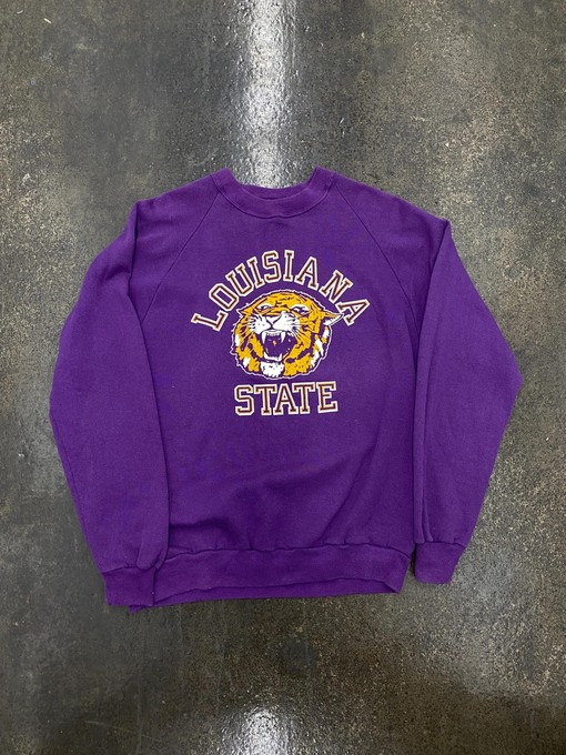Vintage LSU Tigers Apparel - Purple Essential Crewneck Sweatshirt, T-Shirt & More - Full Size Gifts for Fans