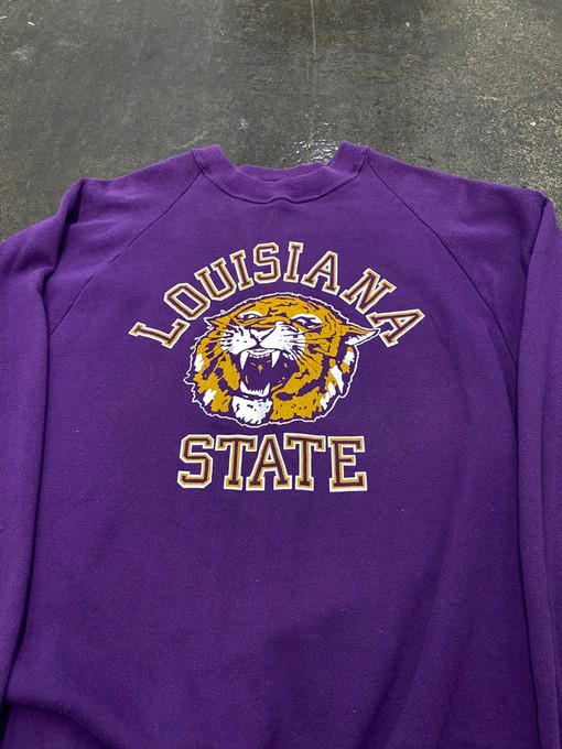 Vintage LSU Tigers Apparel - Purple Essential Crewneck Sweatshirt, T-Shirt & More - Full Size Gifts for Fans - Image 2