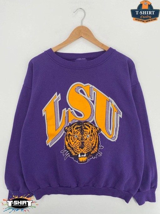 Vintage LSU Tigers Big Logo Sweatshirt - LSU Fighting Tigers, Louisiana State University - NCAA Shirts
