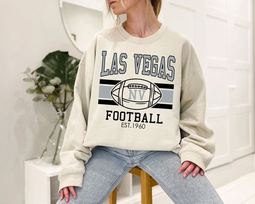 Vintage Las Vegas Football Sweatshirt, Retro NFL Fans Shirt with NCAA Shirt Kids and MLB Vintage Tee
