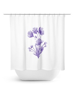 Vintage Lavender Flower Shower Curtain - Perfect for a Farmhouse Bathroom with Splash of Purple