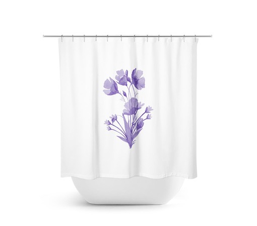 Vintage Lavender Flower Shower Curtain - Perfect for a Farmhouse Bathroom with Splash of Purple
