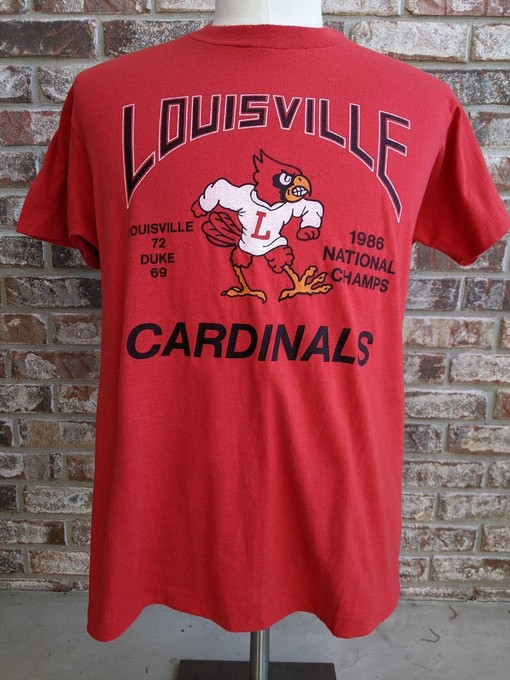 Vintage Louisville Cardinals 1986 National Champs T Shirt