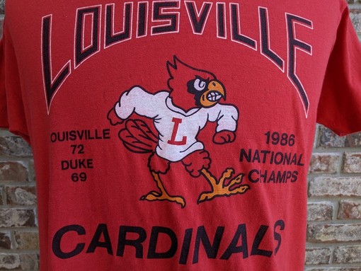 Vintage Louisville Cardinals 1986 National Champs T Shirt - Image 2