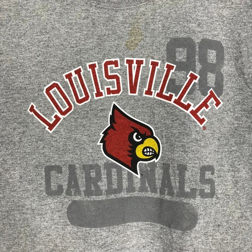 Vintage Louisville Cardinals Grey Crewneck Pullover - Image 2