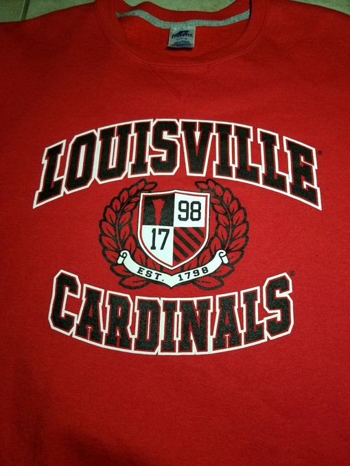 Vintage Louisville Cardinals Russell Athletic Red Crewnek Sweatshirt - Image 2