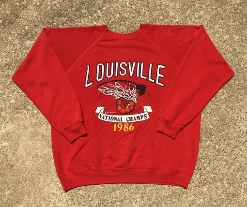 Vintage Louisville Cardinals Uni Football Crewneck Sweatshirt - NCAA Shirts - Image 2