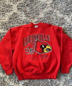 Vintage Louisville Cardinals Uni Football Crewneck Sweatshirt - NCAA Shirts for Fans