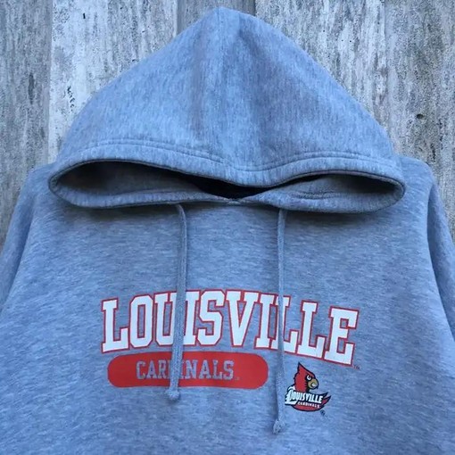 Vintage Louisville Cardinals Uni Football Hoodie Sweatshirt - NCAA Shirts for Men - Image 2