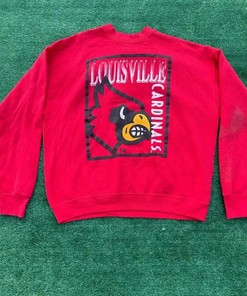 Vintage Louisville Cardinals University Football Hooded Sweatshirt - NCAA Shirts for Women