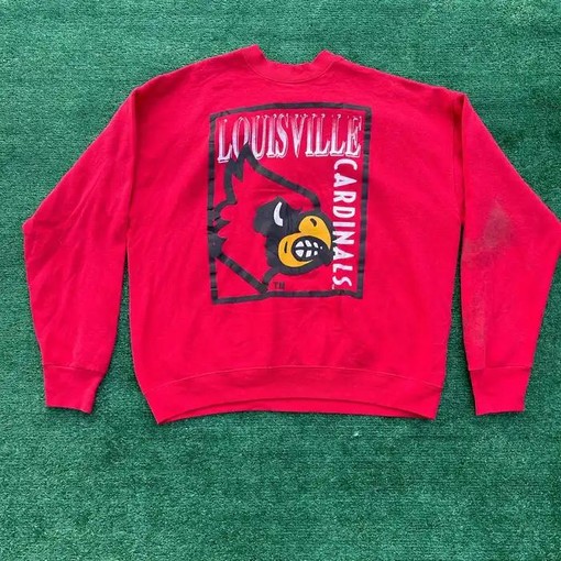 Vintage Louisville Cardinals University Football Hooded Sweatshirt - NCAA Shirts for Women