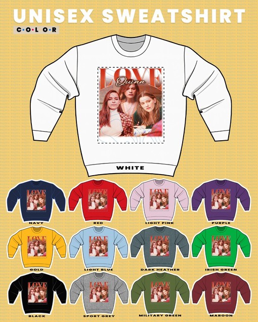 Vintage Love Quinn Sweatshirt from You TV Show featuring Victoria Pedretti, Joe Goldberg, and Penn Badgley - Image 3