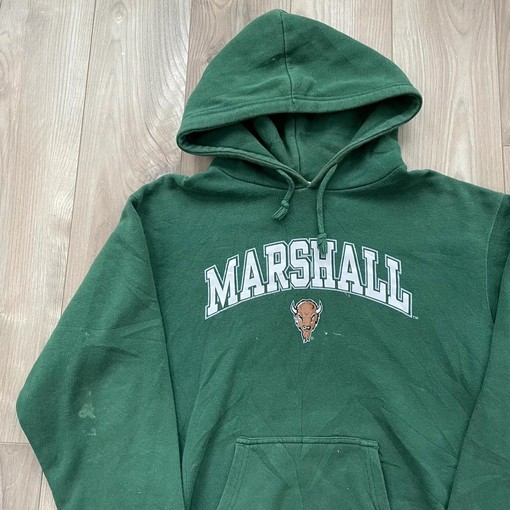 Vintage Marshall University Spell Out Hoodie in Pine Green with NCAA Sport Shirts for Girls - Image 2