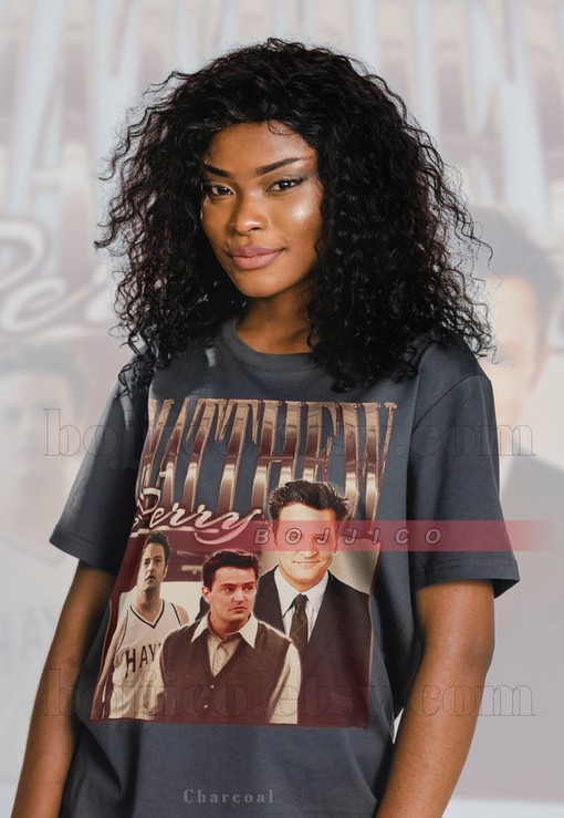 Vintage Matthew Perry T-Shirt - Friends Homage Fan Tee - Funny Movie Shirts for Women