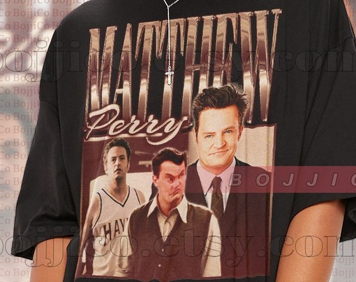 Vintage Matthew Perry T-Shirt - Friends Homage Fan Tee - Funny Movie Shirts for Women - Image 2