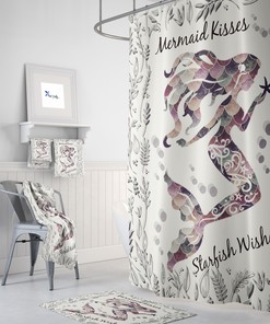 Vintage Mermaid Wash Shower Curtain for Classic Bathroom Decor | vintage bathroom shower curtains