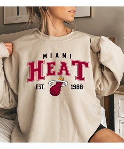 Vintage Miami Heat EST 1988 Logo Sweatshirt - Miami Basketball Team Shirt, NBA Tee, Unisex Shirt - ncaa shirts women
