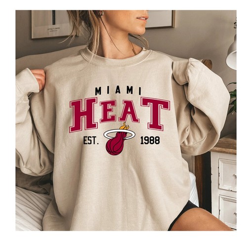 Vintage Miami Heat EST 1988 Logo Sweatshirt - Miami Basketball Team Shirt, NBA Tee, Unisex Shirt - ncaa shirts women