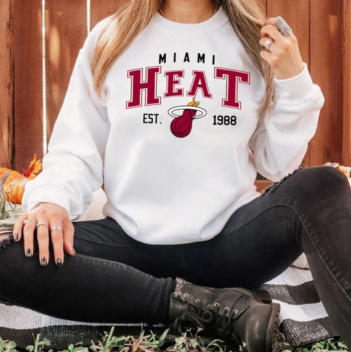 Vintage Miami Heat EST 1988 Logo Sweatshirt - Miami Basketball Team Shirt, NBA Tee, Unisex Shirt - ncaa shirts women - Image 2