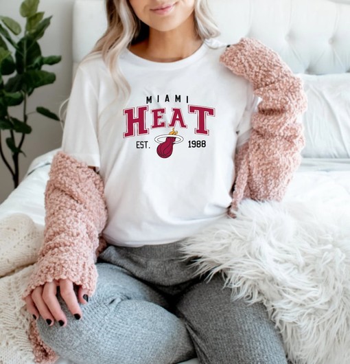Vintage Miami Heat EST 1988 Logo Sweatshirt - Miami Basketball Team Shirt, NBA Tee, Unisex Shirt - ncaa shirts women - Image 3