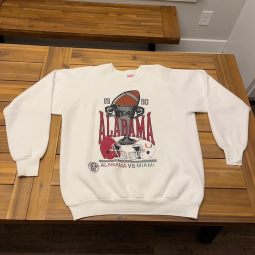 Vintage Miami Hurricanes Alabama Sugar Bowl Sweatshirt - American University Shirt and NCAA Shirts for Men