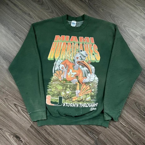 Vintage Miami Hurricanes Collegiate Crewneck T-Shirt, Sweatshirt, and Hoodie - NCAA Shirts for Men and Women