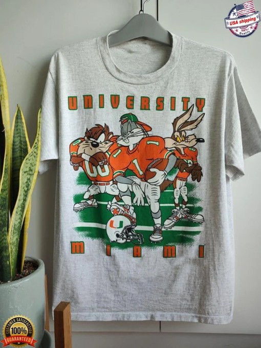 Vintage Miami Hurricanes Looney Tunes T-Shirt, Sweatshirt, and Hoodie - NCAA Shirts for Men and Women