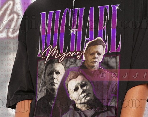 Vintage Michael Myers Shirt - Homage Tshirt with Jason Voorhees Friday the 13th Horror Movie Theme - Image 2