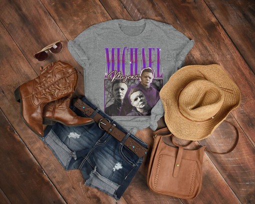 Vintage Michael Myers Shirt - Homage Tshirt with Jason Voorhees Friday the 13th Horror Movie Theme - Image 3