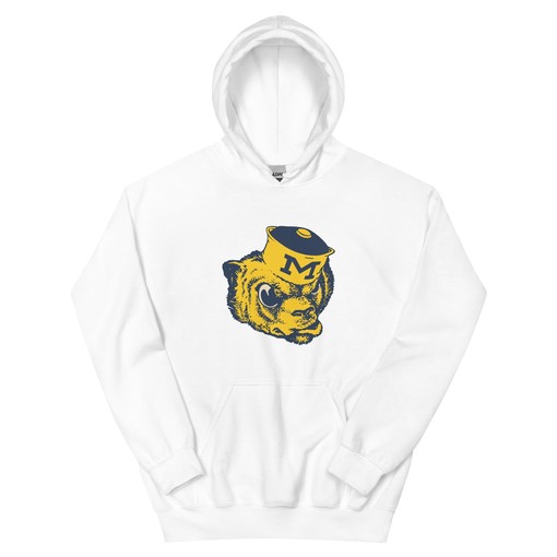 Vintage Michigan Crewneck Sweatshirt Hoodie Shirt with Wolverine Mascot Art