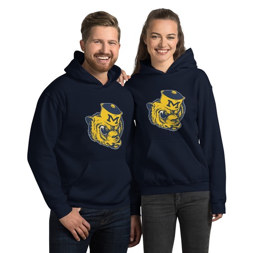 Vintage Michigan Crewneck Sweatshirt Hoodie Shirt with Wolverine Mascot Art - Image 2