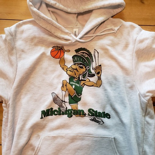 Vintage Michigan State Spartans Dunking Gruff Sparty Shirt or Hoodie Sweatshirt, Retro MSU Appare - Image 2