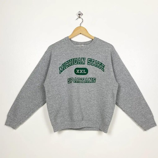 Vintage Michigan State University Spartans Sweatshirt Hoodie - Football Game Day T-Shirt Lover