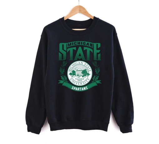Vintage Michigan State University Sweatshirt Hoodie Shirt, Retro MSU Apparel Gift with NCAA Shirts for Men
