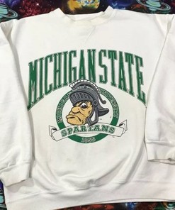 Vintage Michigan State University Sweatshirt, MSU Spartans Shirt and Apparel for NCAA Shirts Fans