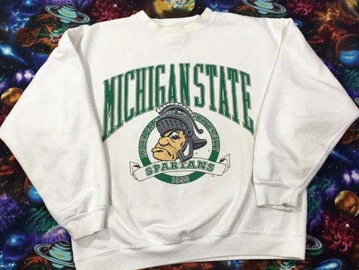 Vintage Michigan State University Sweatshirt, MSU Spartans Shirt and Apparel for NCAA Shirts Fans