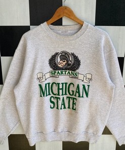 Vintage Michigan State University Sweatshirt, Perfect Gift for Fans of The Spartans, NCAA Shirts for Men
