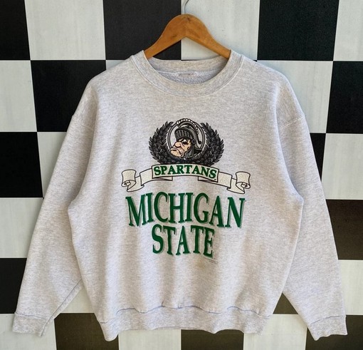 Vintage Michigan State University Sweatshirt, Perfect Gift for Fans of The Spartans, NCAA Shirts for Men