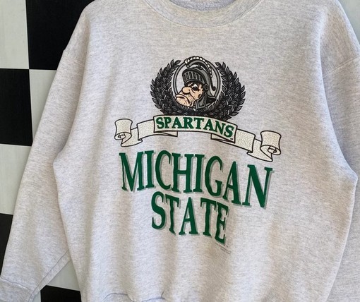 Vintage Michigan State University Sweatshirt, Perfect Gift for Fans of The Spartans, NCAA Shirts for Men - Image 2